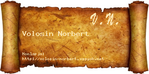 Volosin Norbert névjegykártya